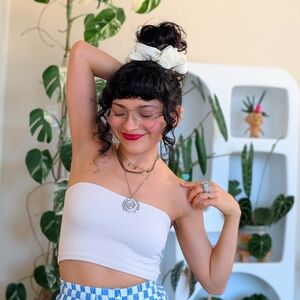 Free People white chiffon jumbo scrunchie